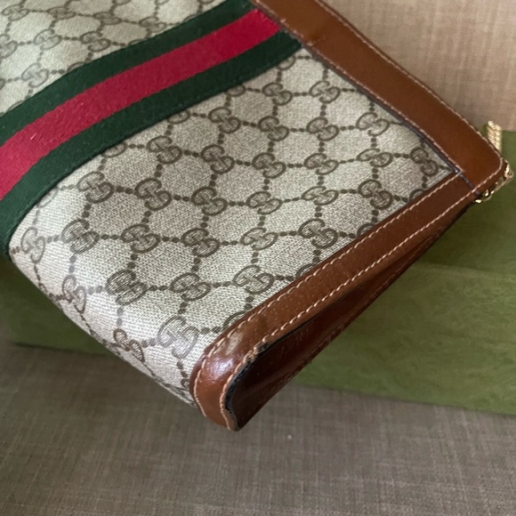 Authentic Gucci vintage web sherry clutch bag 010.378 (WN14) - Picture 7 of 13